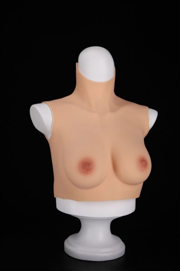 High Neck Silicone Breast Forms Crossdresser Boobs Drag Queen Breastplate A Cup (4)_compressed
