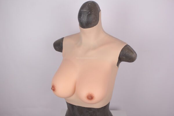 High Neck Silicone Breast Forms Crossdresser Boobs Drag Queen Breastplate C Cup (Thin) (16)