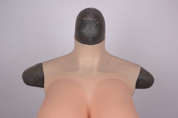 High Neck Silicone Breast Forms Crossdresser Boobs Drag Queen Breastplate E Cup (Thin) (29)