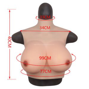 High Neck Silicone Breast Forms Crossdresser Boobs Drag Queen Breastplate H Cup (Thin) (1)