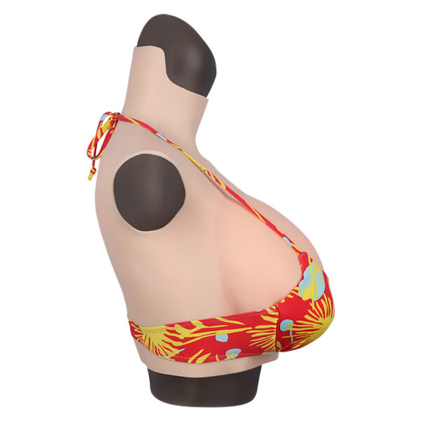 high neck silicone breast forms crossdresser boobs drag queen breastplate v4 (thin) h cup