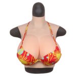 high neck silicone breast forms crossdresser boobs drag queen breastplate v4 (thin) h cup