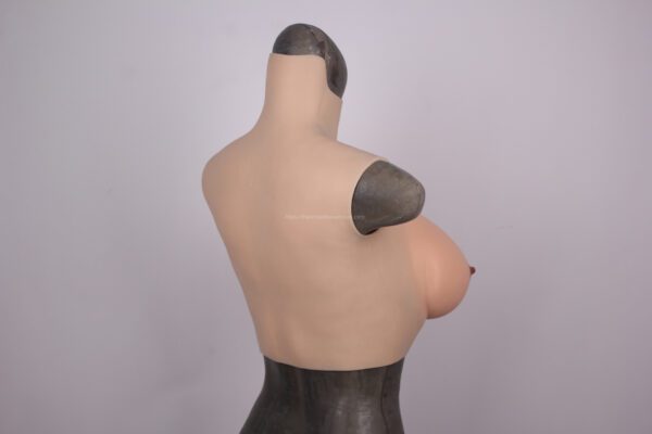 High Neck Silicone Breast Forms Crossdresser Boobs Drag Queen Breastplate H Cup (Thin)(19)