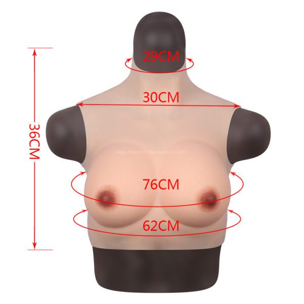 High-Neck-Silicone-Breast-Forms-Drag-Queen-Breastplate-Half-Upper-Vest-B-Cup-Thin-2