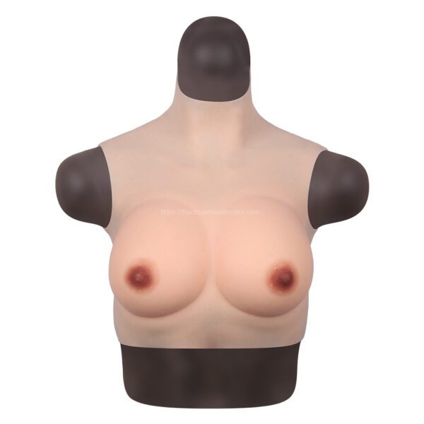High-Neck-Silicone-Breast-Forms-Drag-Queen-Breastplate-Half-Upper-Vest-B-Cup-Thin-3