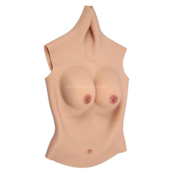 High Neck Silicone Breast Forms Half Body Crossdresser Boobs Drag Queen Breastplate C Cup (09)