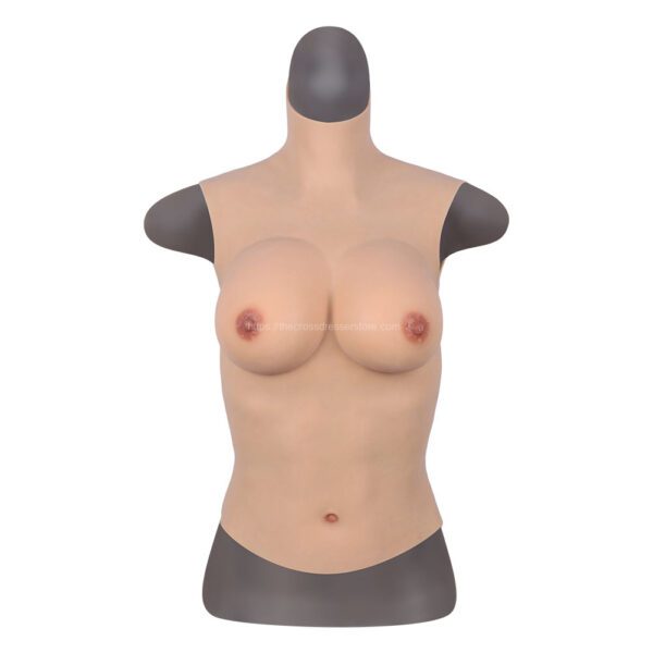 High Neck Silicone Breast Forms Half Body Crossdresser Boobs Drag Queen Breastplate C Cup (2)