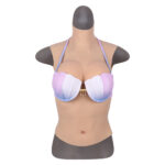 high neck silicone breast forms half body crossdresser boobs drag queen breastplate v4 c cup