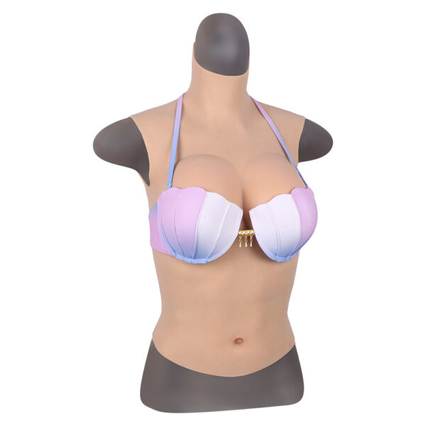 high neck silicone breast forms half body crossdresser boobs drag queen breastplate v4 c cup