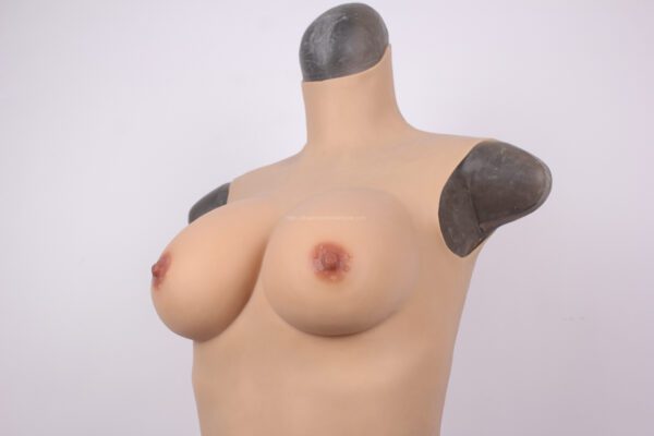 High Neck Silicone Breast Forms Half Body Crossdresser Boobs Drag Queen Breastplate C Cup（11） (15)