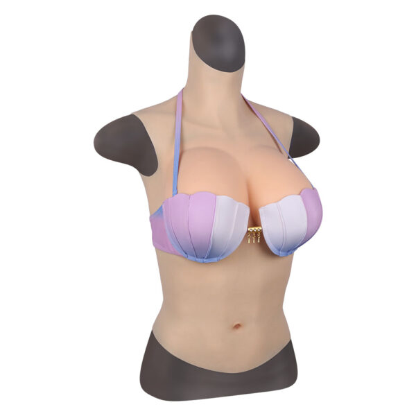 high neck silicone breast forms half body crossdresser boobs drag queen breastplate v4 d cup