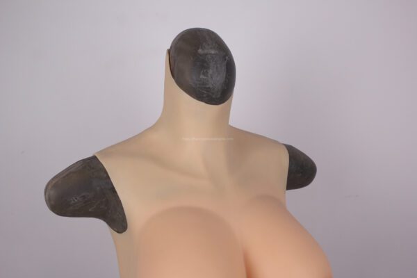 High Neck Silicone Breast Forms Half Body Crossdresser Boobs Drag Queen Breastplate D Cup(34)