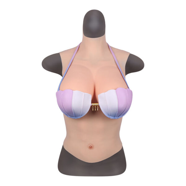 high neck silicone breast forms half body crossdresser boobs drag queen breastplate v4 f cup