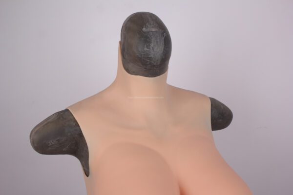 High Neck Silicone Breast Forms Half Body Crossdresser Boobs Drag Queen Breastplate F Cup(30)