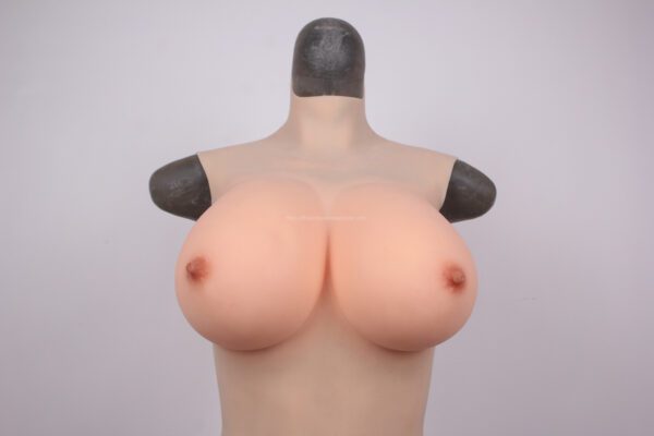 High Neck Silicone Breast Forms Half Body Crossdresser Boobs Drag Queen Breastplate H Cup(28)