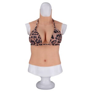 high neck silicone breast forms half body crossdresser boobs drag queen breastplate v6 c cup