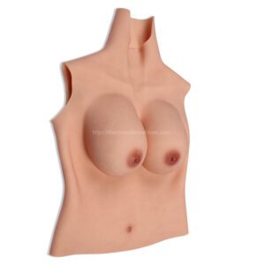 High Neck Silicone Breast Forms Half Body Crossdresser Boobs Drag Queen Breastplate V6 C Cup (9)