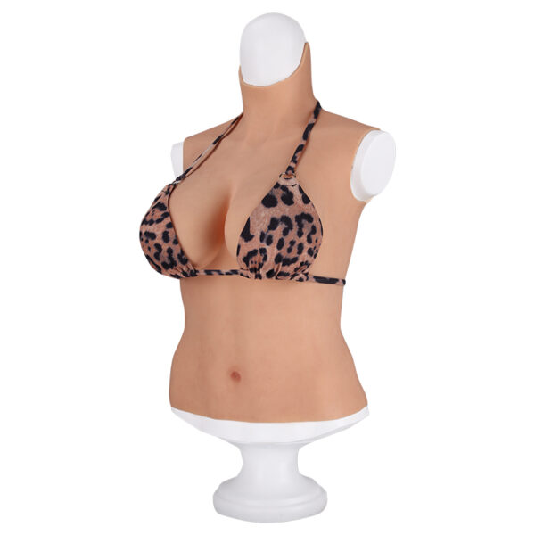 high neck silicone breast forms half body crossdresser boobs drag queen breastplate v6 d cup