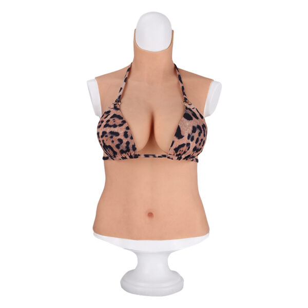 high neck silicone breast forms half body crossdresser boobs drag queen breastplate v6 d cup