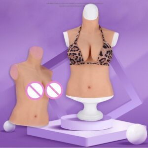 high neck silicone breast forms half body crossdresser boobs drag queen breastplate v6 e cup