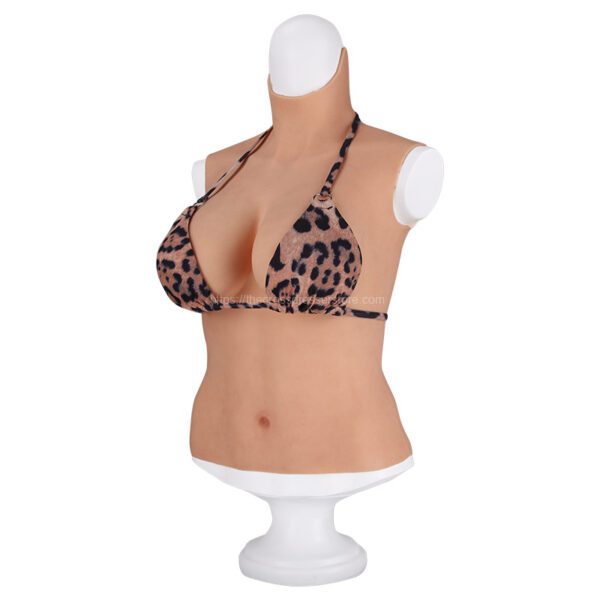 High Neck Silicone Breast Forms Half Body Crossdresser Boobs Drag Queen Breastplate V6 E Cup (7)