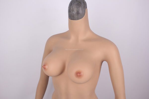 High Neck Silicone Breast Forms Half Body Long Sleeve Crossdresser Boobs D Cup (26)