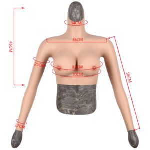 High Neck Silicone Breast Forms Long Sleeve Crossdresser Boobs Drag Queen Breastplate D Cup (1)