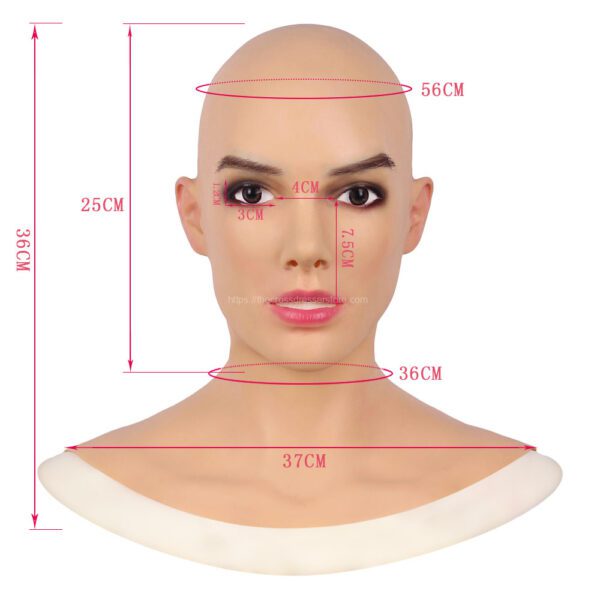 Realistic Silicone Head Mask Crossdresser Masks with Shoulder Female Amber (1)