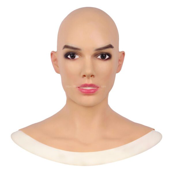 Realistic Silicone Head Mask Crossdresser Masks with Shoulder Female Amber (2)