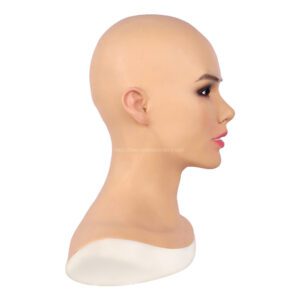 Realistic Silicone Head Mask Crossdresser Masks with Shoulder Female Amber (4)