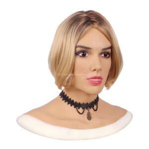 Realistic Silicone Head Mask Crossdresser Masks with Shoulder Female Amber (7)
