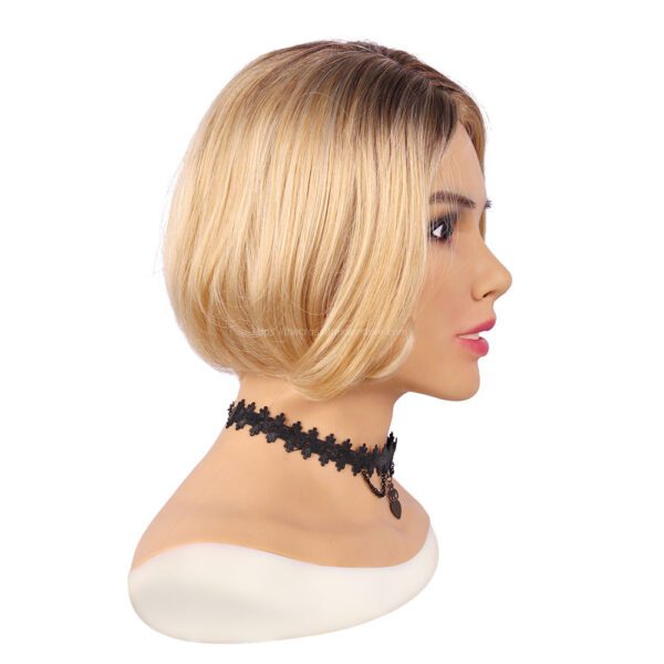 Realistic Silicone Head Mask Crossdresser Masks with Shoulder Female Amber (8)