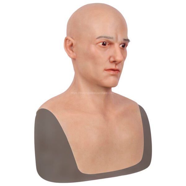 Realistic Silicone Head Mask Crossdresser Masks with Shoulder Male George (3)