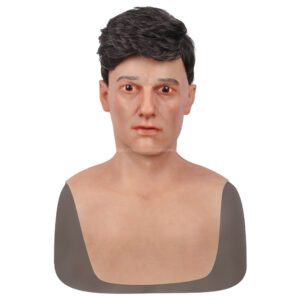 Realistic Silicone Head Mask Crossdresser Masks with Shoulder Male George (5)