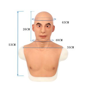 Realistic Silicone Head Mask Crossdresser Masks with Shoulder Male Johnny (1)