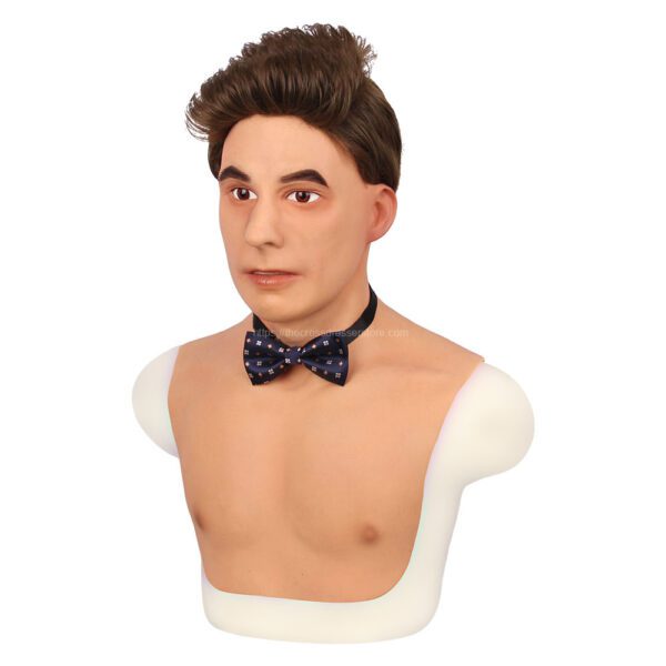 Realistic Silicone Head Mask Crossdresser Masks with Shoulder Male Johnny (8)