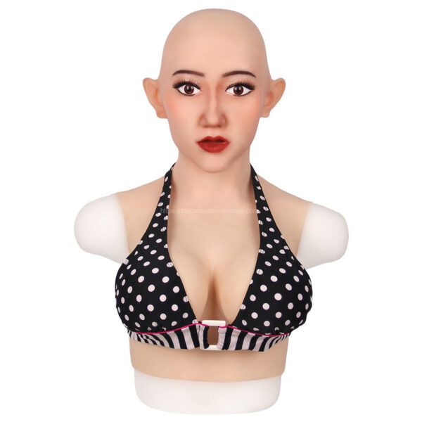 Realistic Silicone Head Mask with Breast Forms for Crossdresser Trangender Aneesha (5)