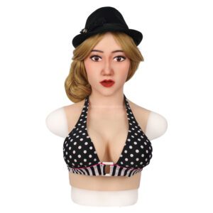Realistic Silicone Head Mask with Breast Forms for Crossdresser Trangender Aneesha (7)