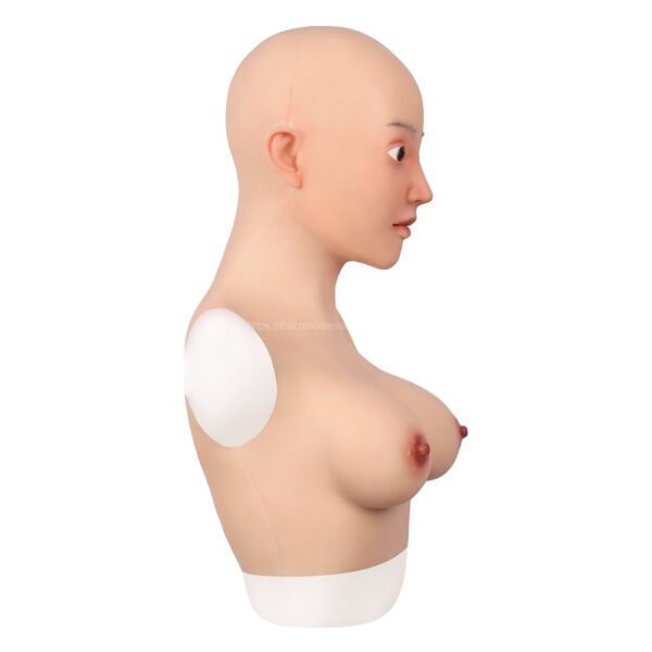 Realistic Silicone Head Mask with Breast Forms for Crossdresser Trangender Avalon (4)