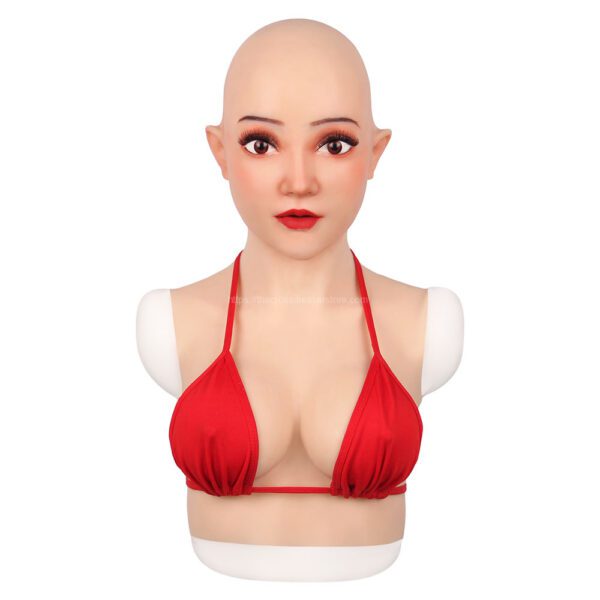 Realistic Silicone Head Mask with Breast Forms for Crossdresser Trangender Avalon (6)