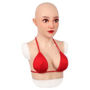 Realistic Silicone Head Mask with Breast Forms for Crossdresser Trangender Avalon (7)