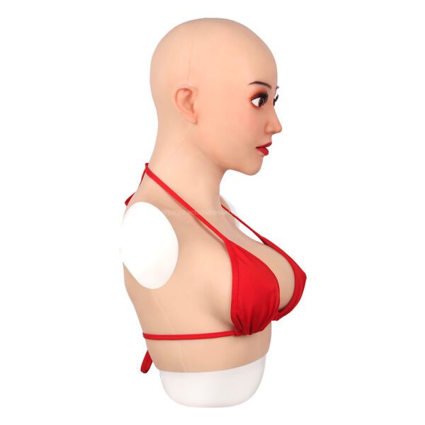 Realistic Silicone Head Mask with Breast Forms for Crossdresser Trangender Avalon (8)