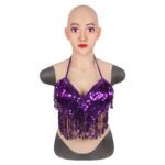 Realistic Silicone Head Mask with Breast Forms for Crossdresser Trangender Destiney (5)
