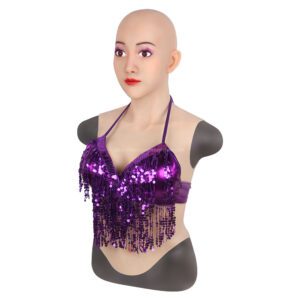 Realistic Silicone Head Mask with Breast Forms for Crossdresser Trangender Destiney (6)