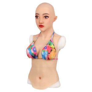 Realistic Silicone Head Mask with Breast Forms for Crossdresser Trangender Giana (13)