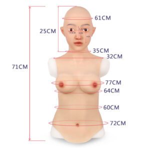 Realistic Silicone Head Mask with Breast Forms for Crossdresser Trangender Giana (17)