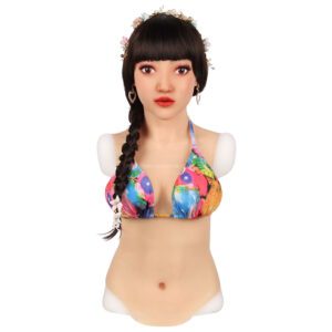 Realistic Silicone Head Mask with Breast Forms for Crossdresser Trangender Giana (2)