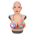 Realistic Silicone Head Mask with Breast Forms for Crossdresser Trangender Hayley (5)