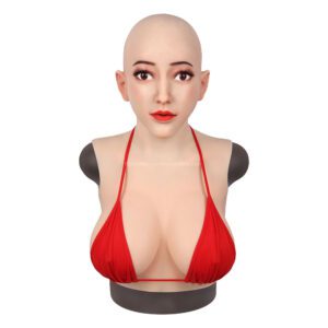 Realistic Silicone Head Mask with Breast Forms for Crossdresser Trangender Lilah (5)