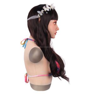 Realistic Silicone Head Mask with Breast Forms for Crossdresser Trangender Nicola (11)